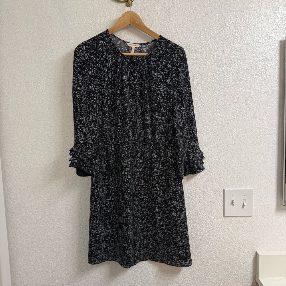 Rebecca Taylor Black Polka Dot Dress Size 0 100% Silk